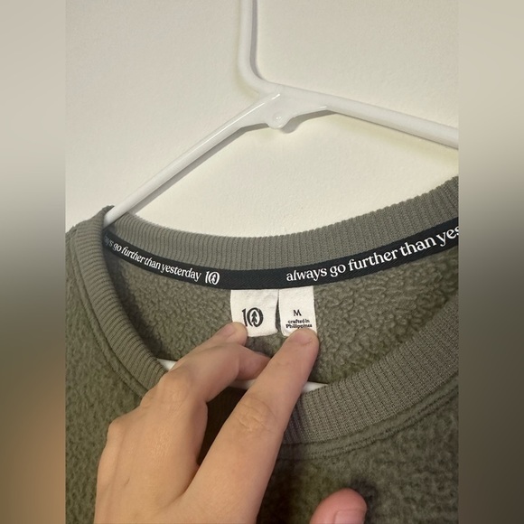 Tentree Sherpa Pullover Sweatshirt Forest Green Size Medium - Picture 4 of 5